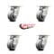 Service Caster 4 Inch Kingpinless Thermoplastic Rubber Wheel Swivel Top Plate Caster, 4PK SCC-KP30S420-TPRRF-4 - alternate 5
